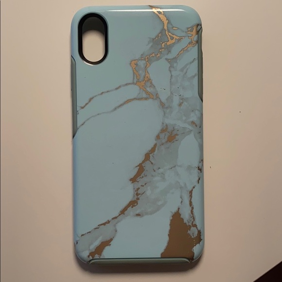 Blue and Gold Marble iPhone XS MAX Otterbox Case - Picture 1 of 2